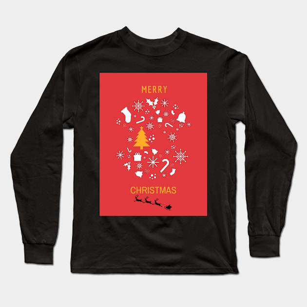 Merry Christmas #1 Long Sleeve T-Shirt by Saestu Mbathi